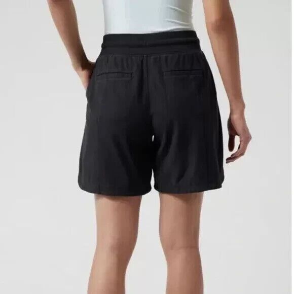 Athleta 798619-01 Women's Sz Small Black Farallon Cotton Blend Midi Shorts - Picture 9 of 10